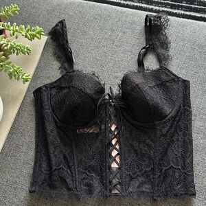 NWT Victoria's Secret Black Lace Corset